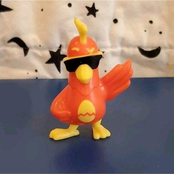 2 Inch Red Kinder Joy Rooster With Sunglasses Collectible Figure Replacement Toy - Picture 1 of 9